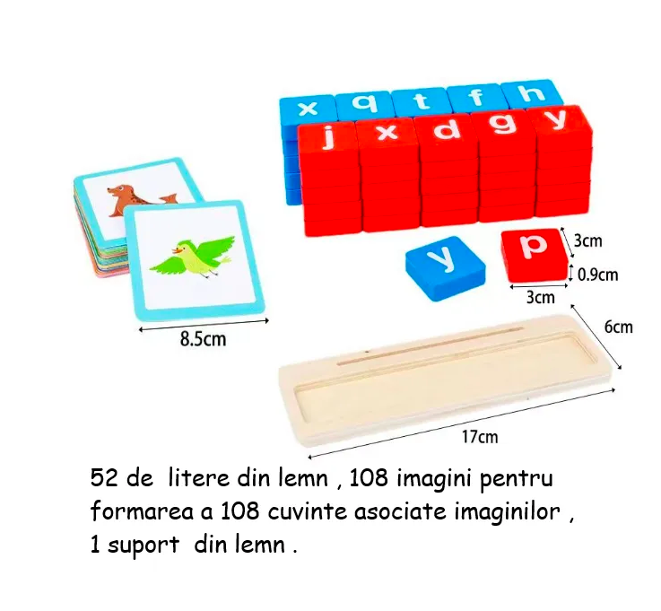 Joc fonetic din lemn, pentru invatare limba engleza, 3 ani - imagine 2