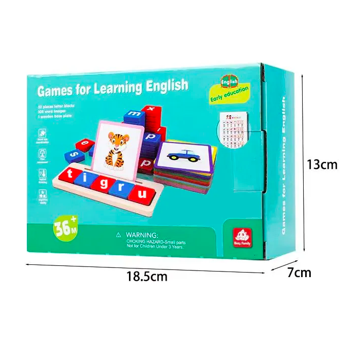 Joc fonetic din lemn, pentru invatare limba engleza, 3 ani