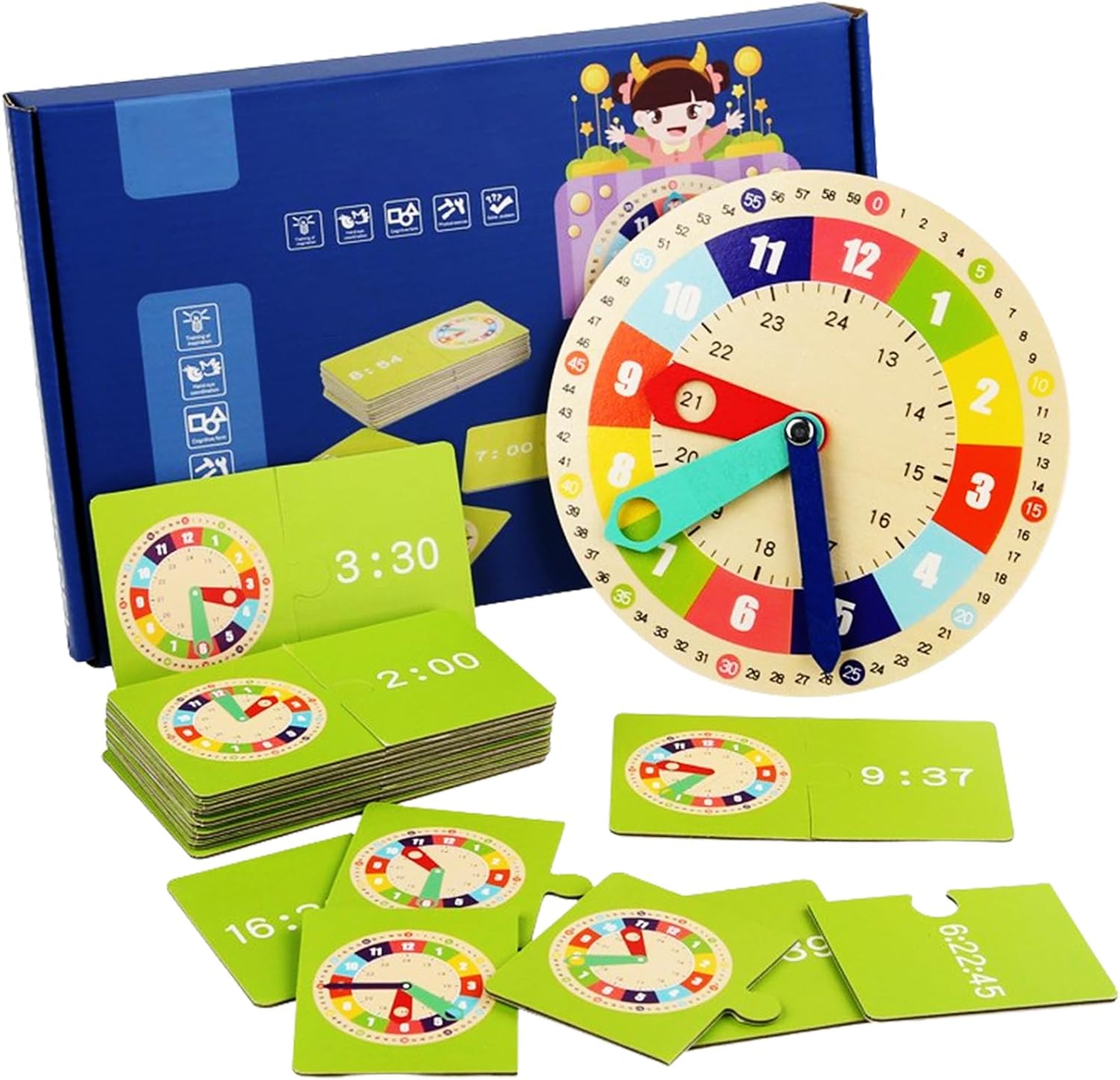 Joc multifunctional - Invatam ceasul analogic si digital, 3 ani
