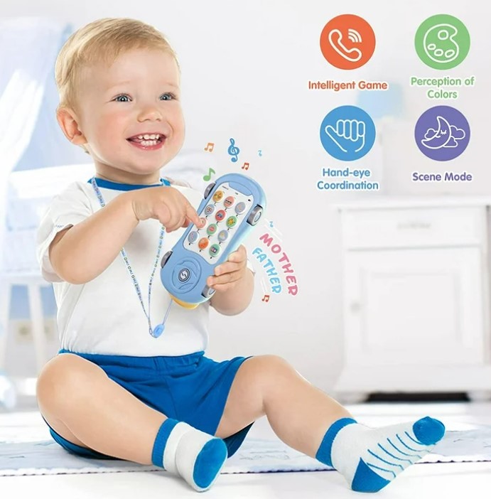 Joc multifuntional, Lampa de veghe cu proiectie si telefon, 18 luni+ - imagine 4