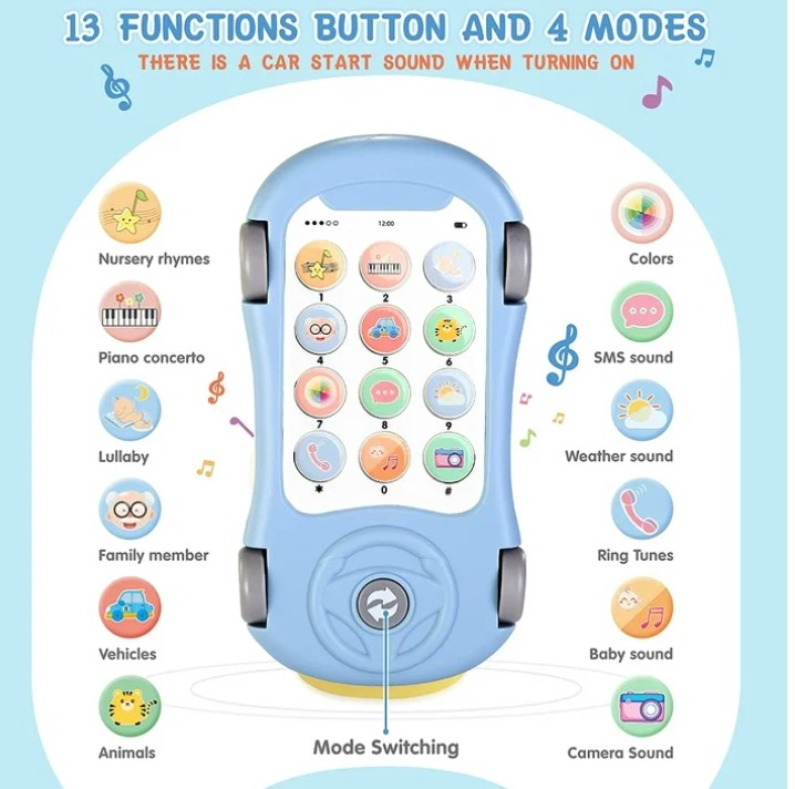 Joc multifuntional, Lampa de veghe cu proiectie si telefon, 18 luni+ - imagine 3