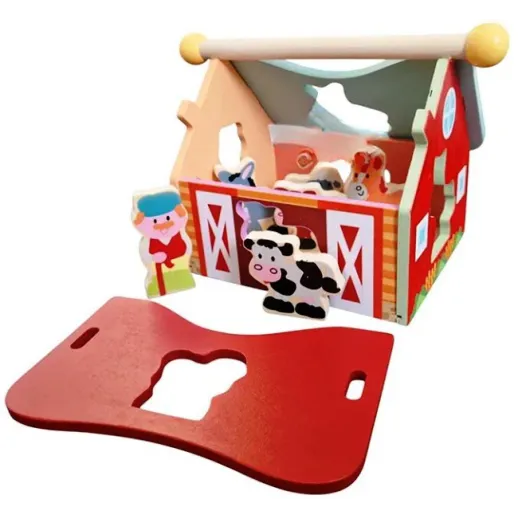 Joc sortator de 6 forme geometrice, Ferma Animalelor, 3 ani - imagine 4