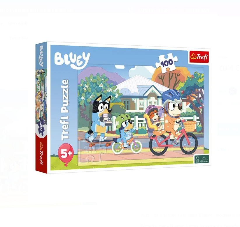 Puzzle Trefl carton 100 piese, Bluey si prietenii