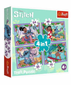 Puzzle Trefl carton 4 in 1, Lilo si Stitch