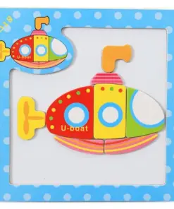 Puzzle magnetic din lemn - Submarin