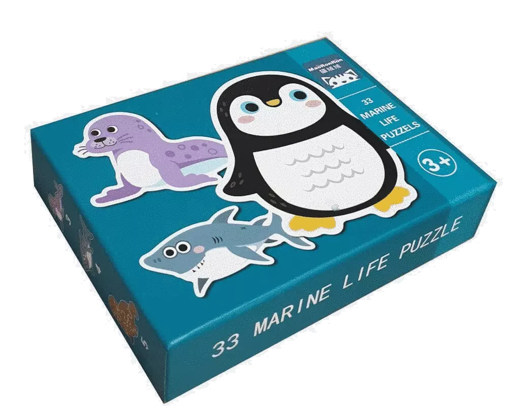 Set Puzzle din lemn cu 6 Animale marine - imagine 3