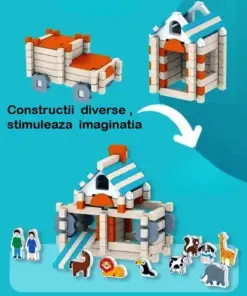 Alternative view of Set de constructie 107 piese, Mortise and Tenon, 3 ani