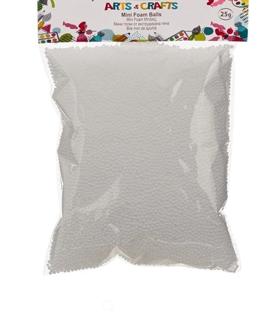 Set pentru activitati lucru manual si crafts, mini bile din polistiren alb
