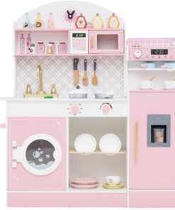 Bucatarie din lemn cu accesorii, 105 cm, 3 ani, Roz
