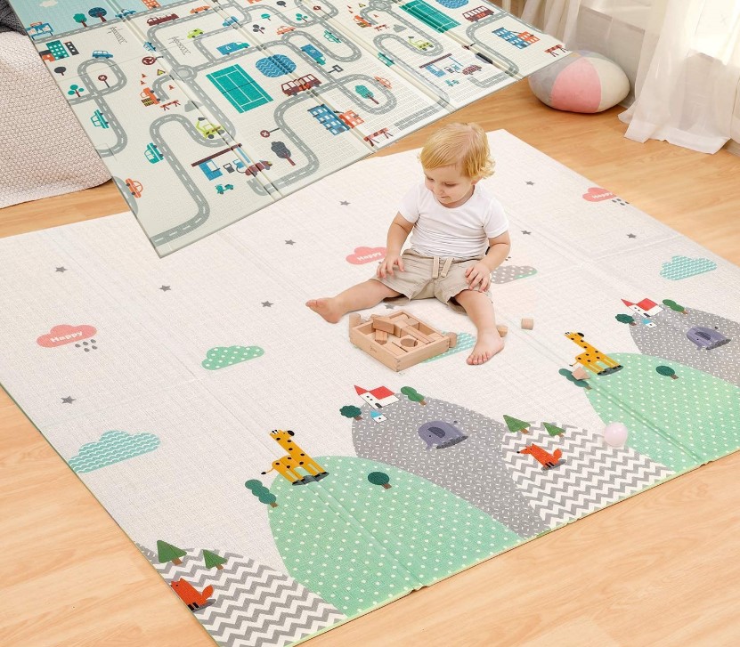 Covor pliabil de joaca, termoizolant cu doua fete 200 x 180 cm, Orasel - imagine 6