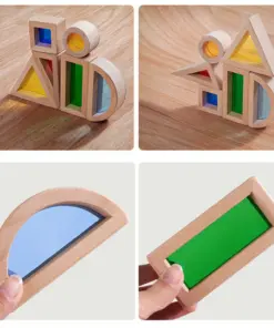 Alternative view of Cuburi senzoriale montessori din lemn, Kaleidoscope, 6 piese, 18 luni+