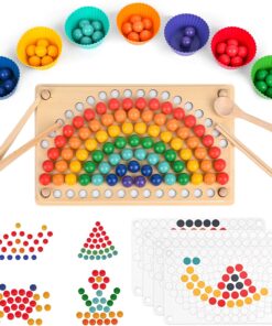Joc de sortare și transfer cu bile colorate, 3 ani