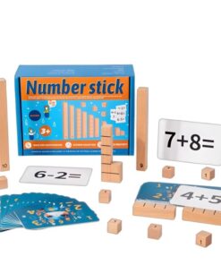 Joc educativ din lemn cu cifre si operatiuni aritmetice simple, 3 ani+
