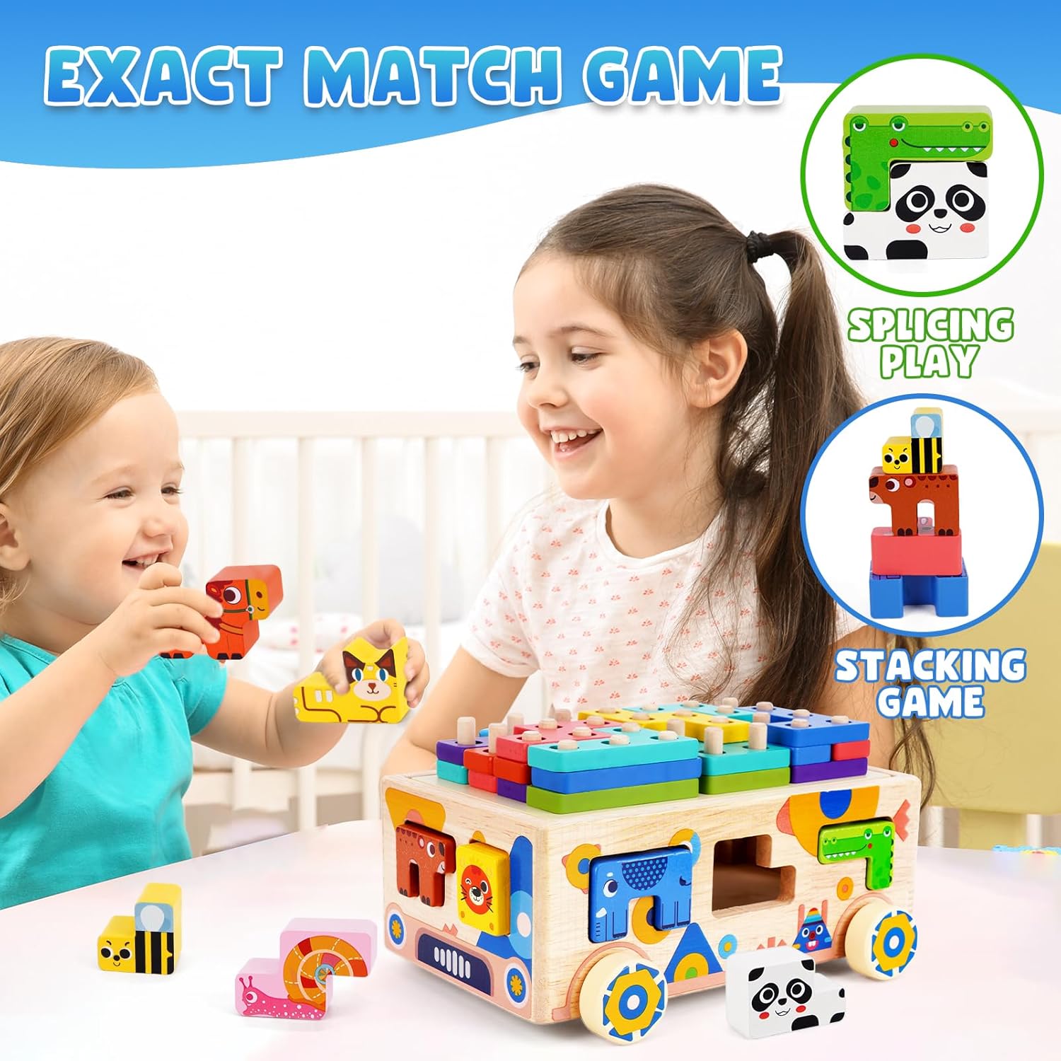 Joc educativ, jucarie de tras si sortator de forme, 3 ani - imagine 8