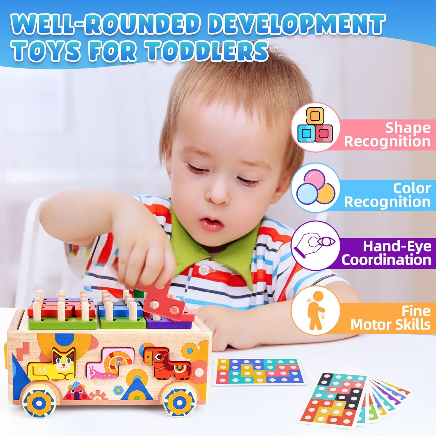 Joc educativ, jucarie de tras si sortator de forme, 3 ani - imagine 7