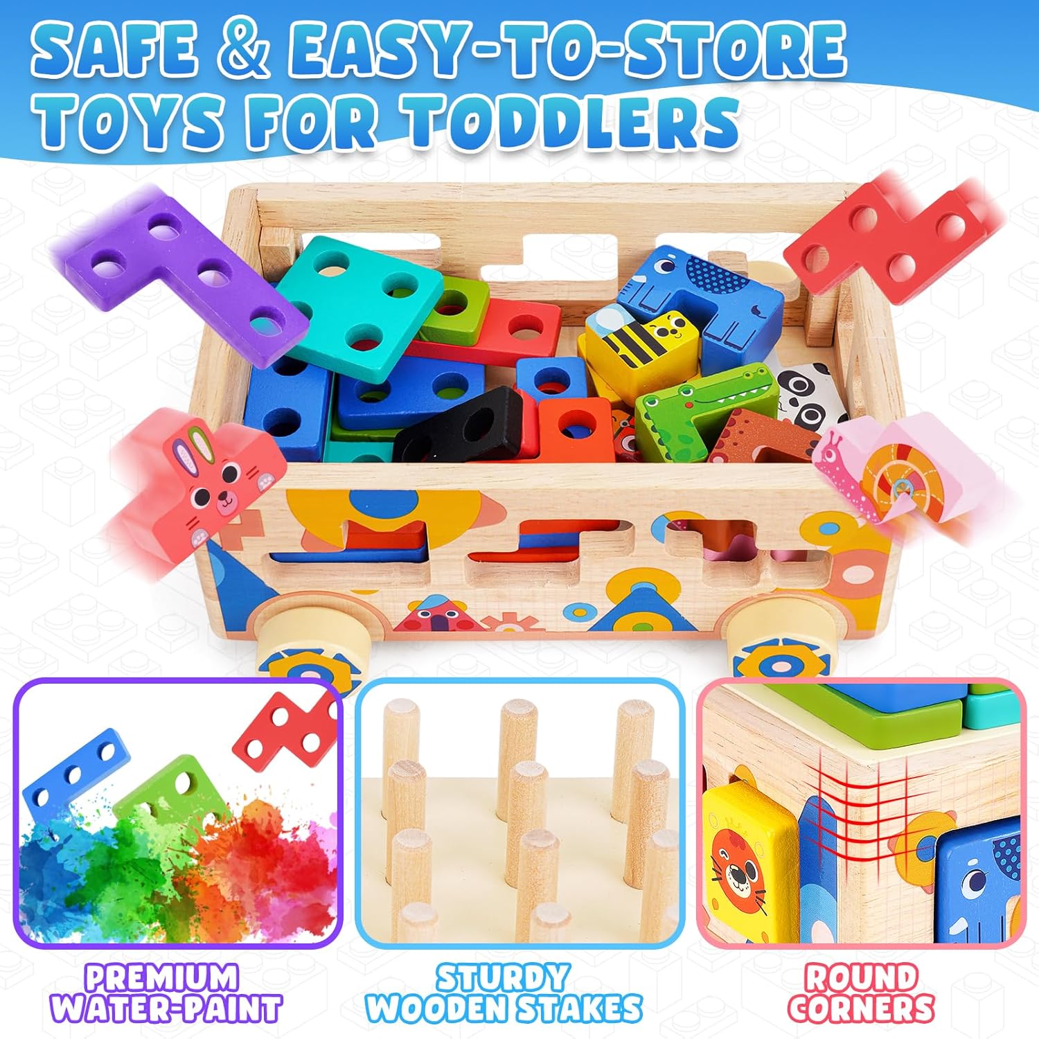 Joc educativ, jucarie de tras si sortator de forme, 3 ani - imagine 6