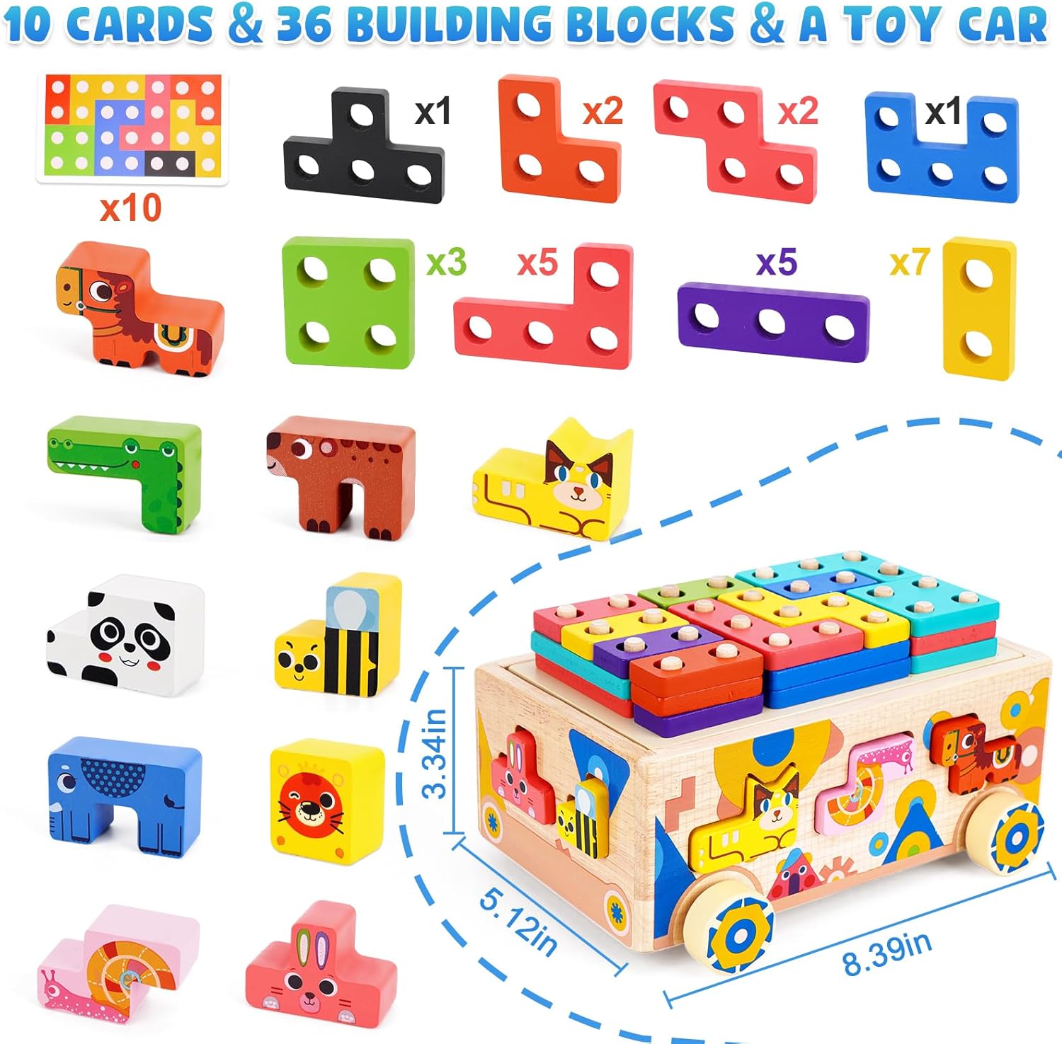 Joc educativ, jucarie de tras si sortator de forme, 3 ani - imagine 5