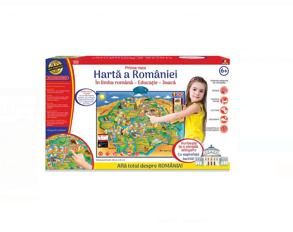 Joc educativ pentru copii, Harta Romaniei Electronic ,6 ani+