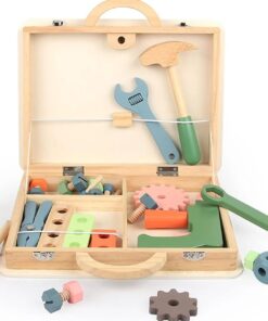 Alternative view of Jucarie Trusa de scule din lemn cu accesorii pastelate, 3 ani