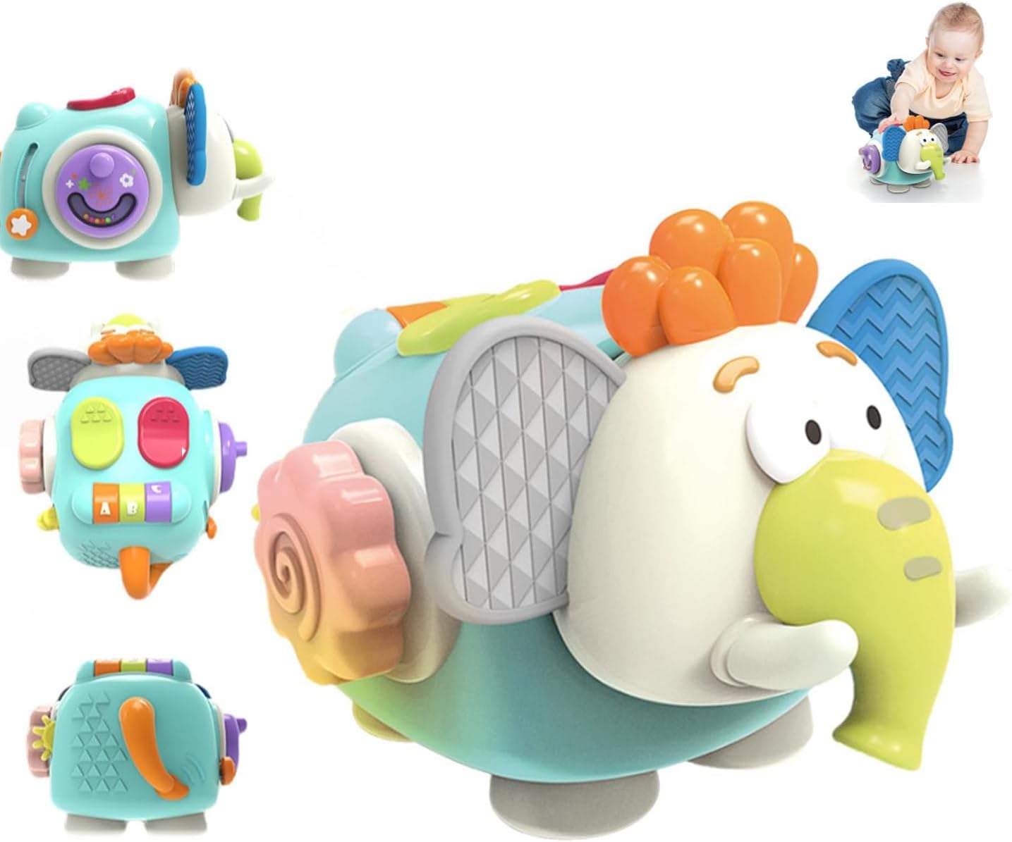 Jucarie interactiva bebelusi - Busy Cube Mamut,12 luni