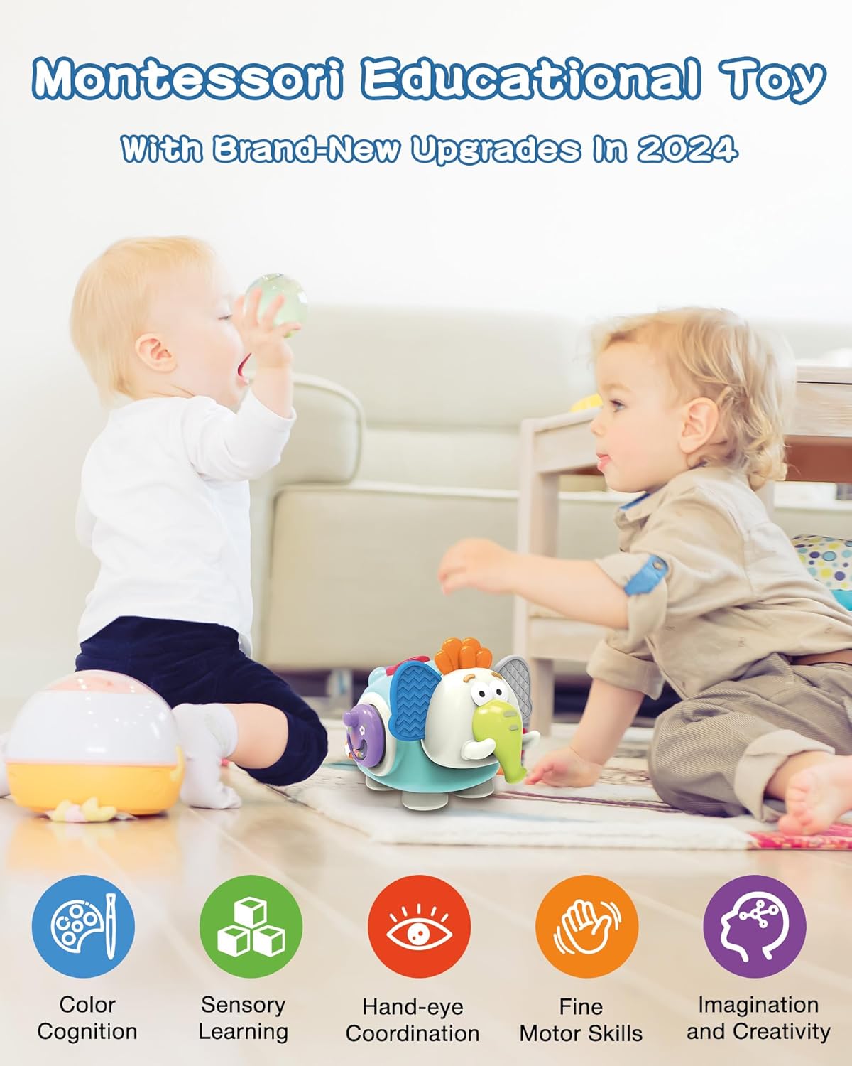 Jucarie interactiva bebelusi - Busy Cube Mamut,12 luni - imagine 8