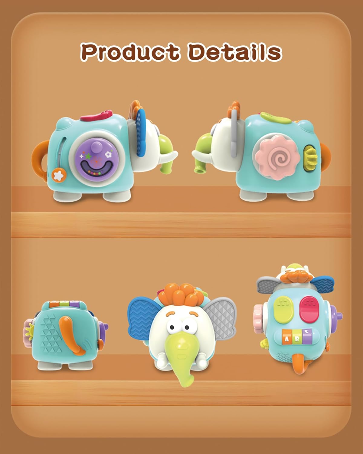 Jucarie interactiva bebelusi - Busy Cube Mamut,12 luni - imagine 4
