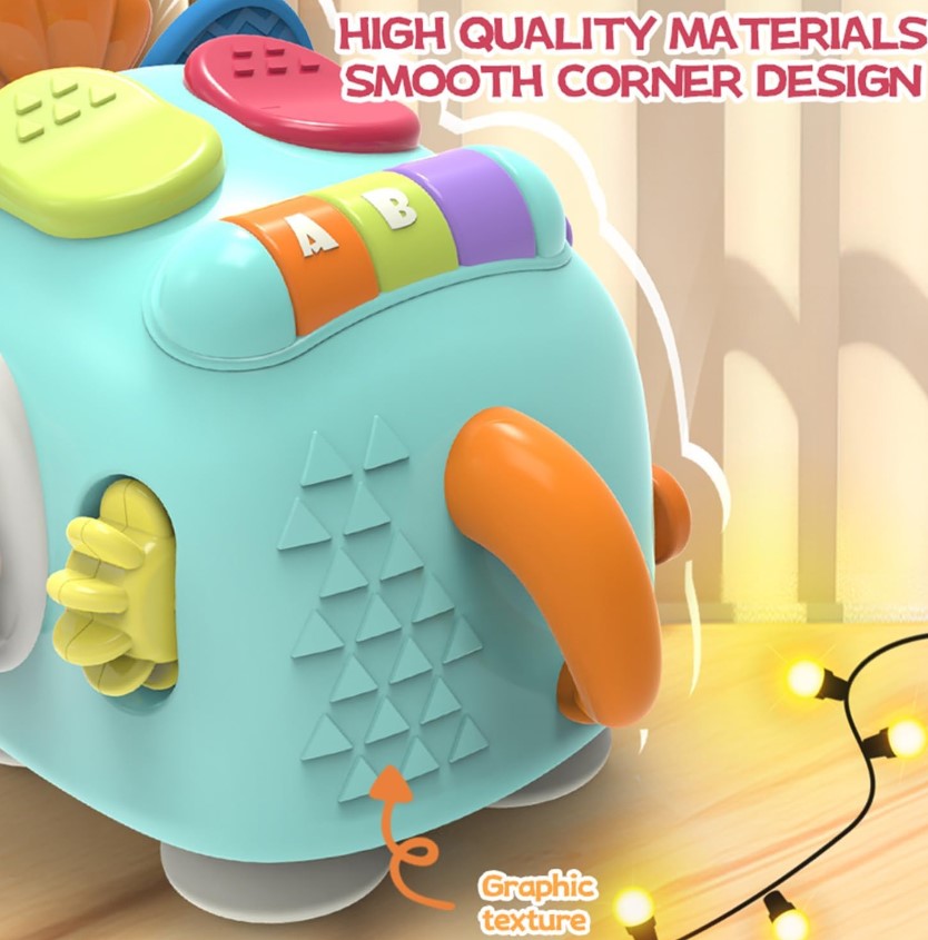 Jucarie interactiva bebelusi - Busy Cube Mamut,12 luni - imagine 2