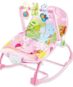 Alternative view of Leagan electric bebelusi cu melodii si vibratii, 2 in 1, Rocker, Roz