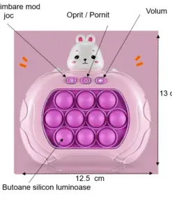 Alternative view of Pop it electronic, joc interactiv dezvoltare memorie, Iepuras, 3 ani+