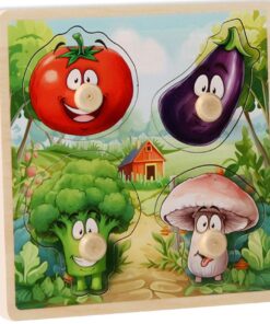 Puzzle Incastru pentru incepatori, cu imagine de asociere, LEGUME91