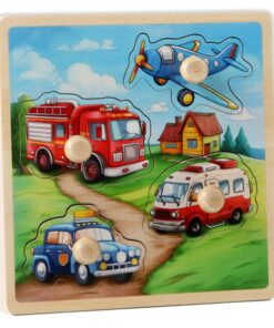 Puzzle Incastru pentru incepatori, cu imagine de asociere, Mijloace de transport