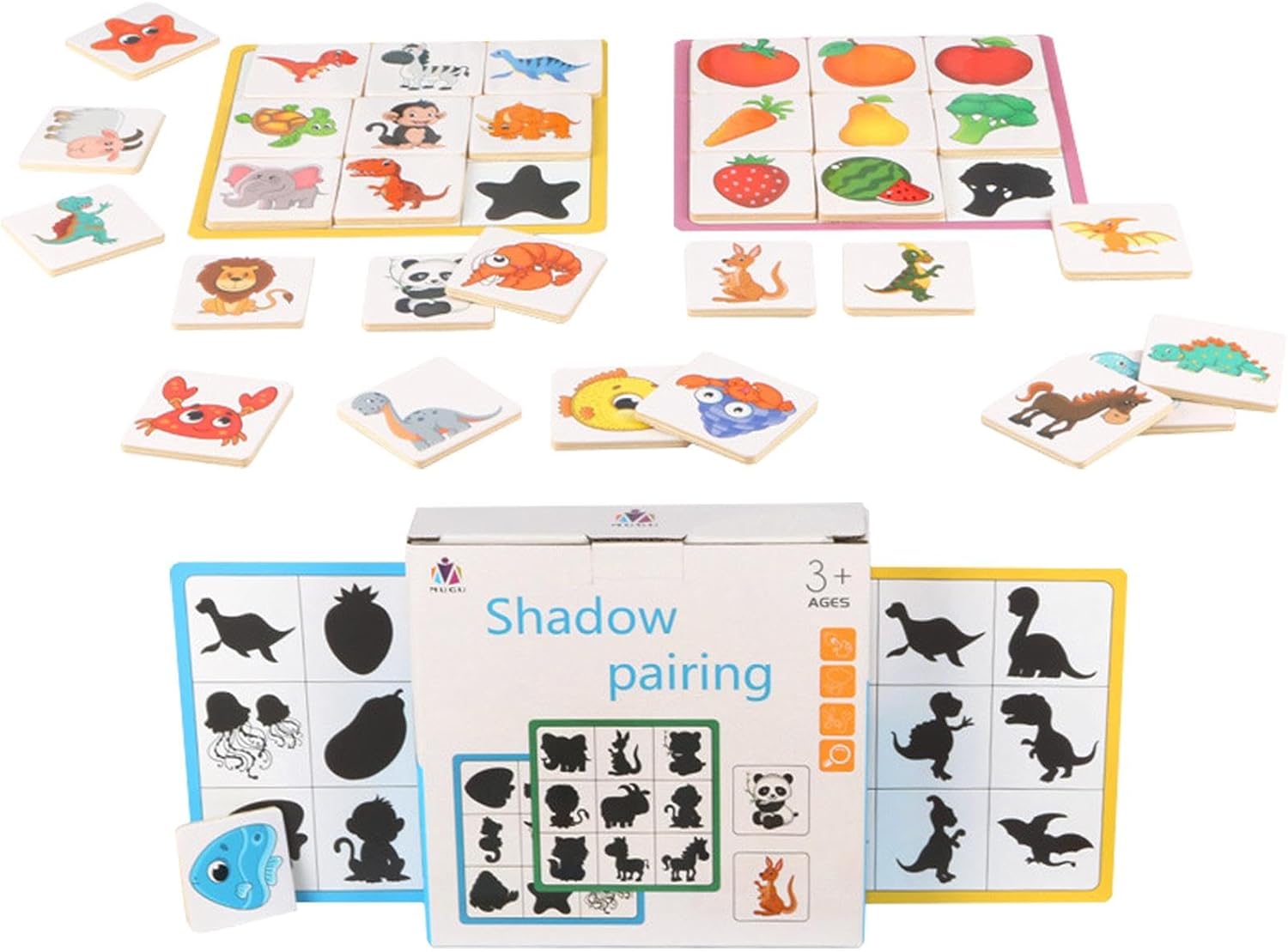 Puzzle educativ de asociere, Umbre, 3 ani - imagine 2