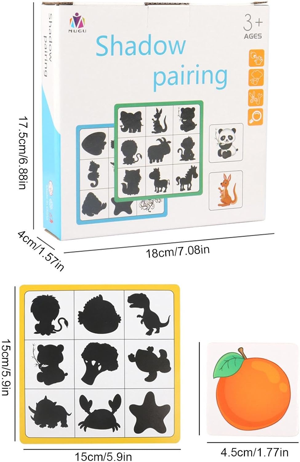 Puzzle educativ de asociere, Umbre, 3 ani - imagine 3