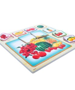 Alternative view of Puzzle educativ din lemn, 16 piese, Fructe, 35 cm