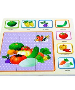 Alternative view of Puzzle educativ din lemn, 16 piese, Legume, 35 cm