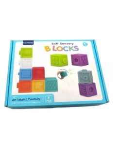 Alternative view of Set 9 cuburi pentru bebelusi, din silicon, cu texturi, 6 luni+