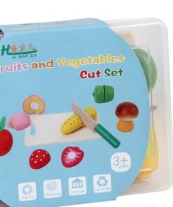 Alternative view of Set cu 7 legume si fructe de feliat, din lemn, 2 ani