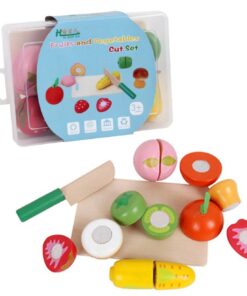Set cu 7 legume si fructe de feliat, din lemn, 2 ani
