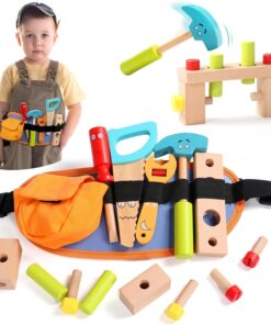 Trusa de scule din lemn cu accesorii, tip borseta, 3 ani