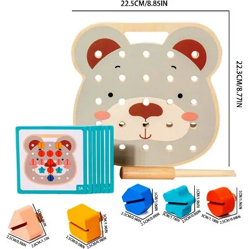 Joc educativ de înșurubare și asociere a formelor geometrice, 3 ani+ - imagine 2