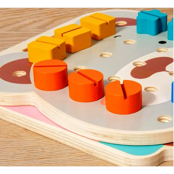 Joc educativ de înșurubare și asociere a formelor geometrice, 3 ani+ - imagine 5