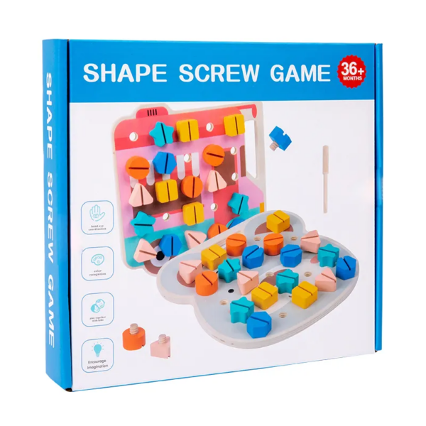 Joc educativ de înșurubare și asociere a formelor geometrice, 3 ani+ - imagine 4