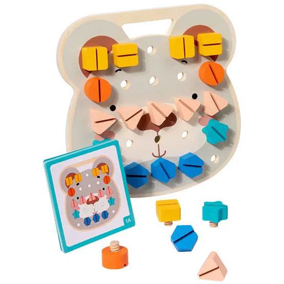 Joc educativ de înșurubare și asociere a formelor geometrice, 3 ani+