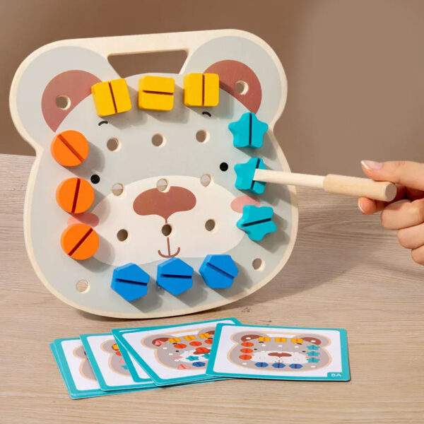 Joc educativ de înșurubare și asociere a formelor geometrice, 3 ani+ - imagine 3