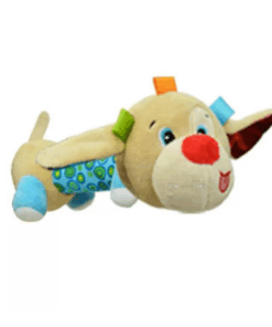 Jucarie moale, senzoriala si zornaitoare pentru bebelusi, 19 cm, Catel