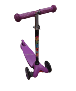 Trotineta reglabila cu 3 roti din silicon,Mov, 3 ani,