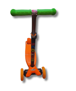 Trotineta reglabila cu 3 roti din silicon,Portocaliu, 3 ani