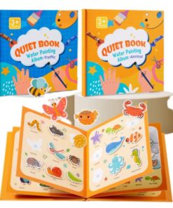 Carte de activitati, colorat cu apa si stikere reutilizabile, Animale, 3 ani