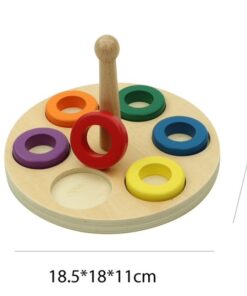 Alternative view of Joc Montessori din lemn, Inele pe tija, 12 luni+