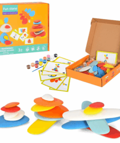Alternative view of Joc creativ Montessori, Puzzle cu pietricele colorate si joc echilibru, 3 ani